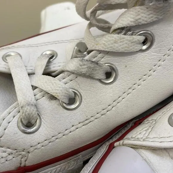 Converse - All Leather Hightop Classic Shoes - White - 8.5