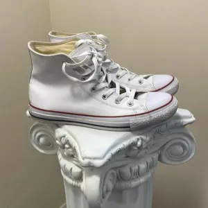 Converse - All Leather Hightop Classic Shoes - White - 8.5