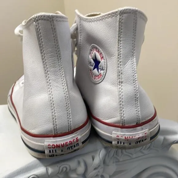 Converse - All Leather Hightop Classic Shoes - White - 8.5