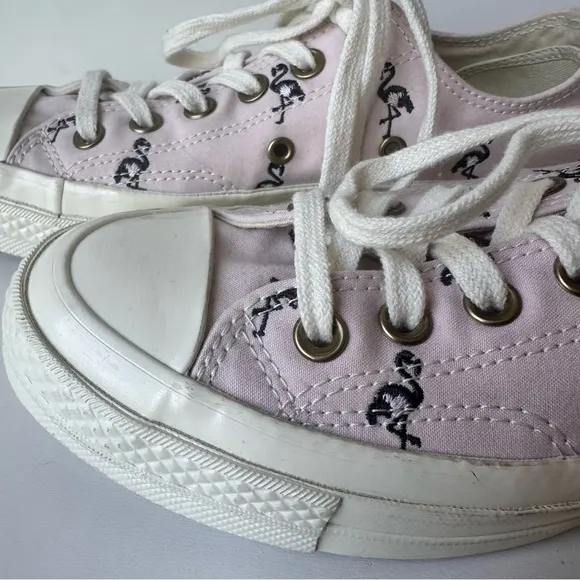 Converse Chuck Taylor Women’s Barely Rose With Dark Purple Flamingos Size:5