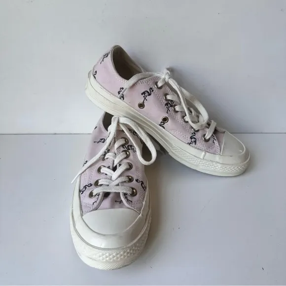 Converse Chuck Taylor Women’s Barely Rose With Dark Purple Flamingos Size:5