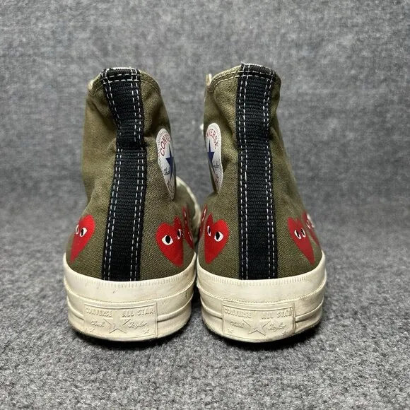Converse Comme Des Garçons Play All Star Hi Green Casual Shoes Sneakers Size 11