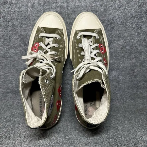 Converse Comme Des Garçons Play All Star Hi Green Casual Shoes Sneakers Size 11