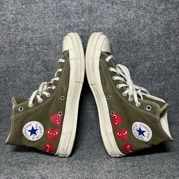 Converse Comme Des Garçons Play All Star Hi Green Casual Shoes Sneakers Size 11