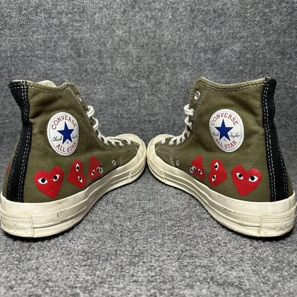 Converse Comme Des Garçons Play All Star Hi Green Casual Shoes Sneakers Size 11