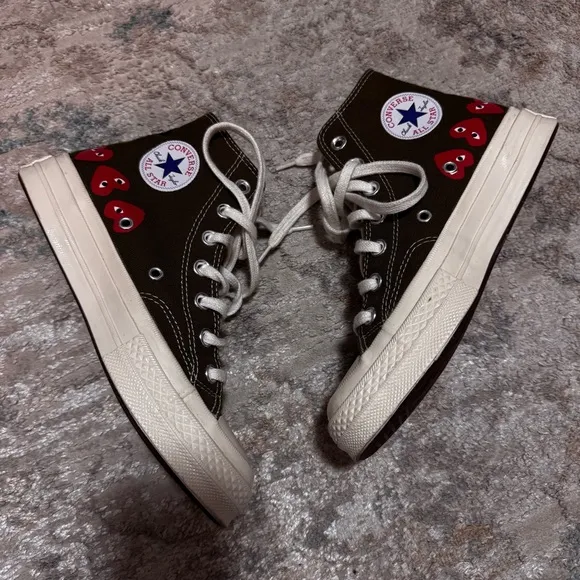 Converse × Comme Des Garçons Play Chuck 70 Hi &quot;Multi Hearts Green&quot; sneakers Sz 6