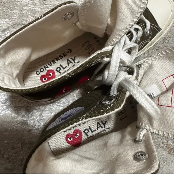 Converse × Comme Des Garçons Play Chuck 70 Hi &quot;Multi Hearts Green&quot; sneakers Sz 6