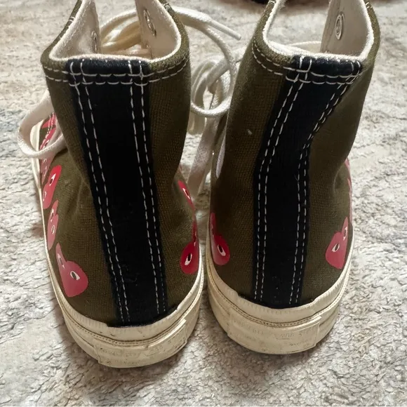 Converse × Comme Des Garçons Play Chuck 70 Hi &quot;Multi Hearts Green&quot; sneakers Sz 6