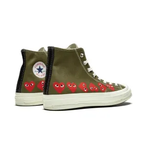 Converse × Comme Des Garçons Play Chuck 70 Hi &quot;Multi Hearts Green&quot; sneakers Sz 6