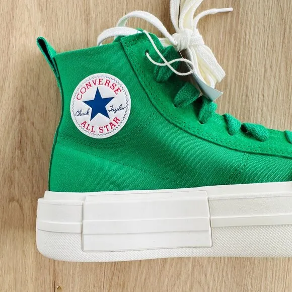 ⭐Converse Ctas Cruise Hi Womens Shoes Size 8 Platform Canvas Suede Green A10239C