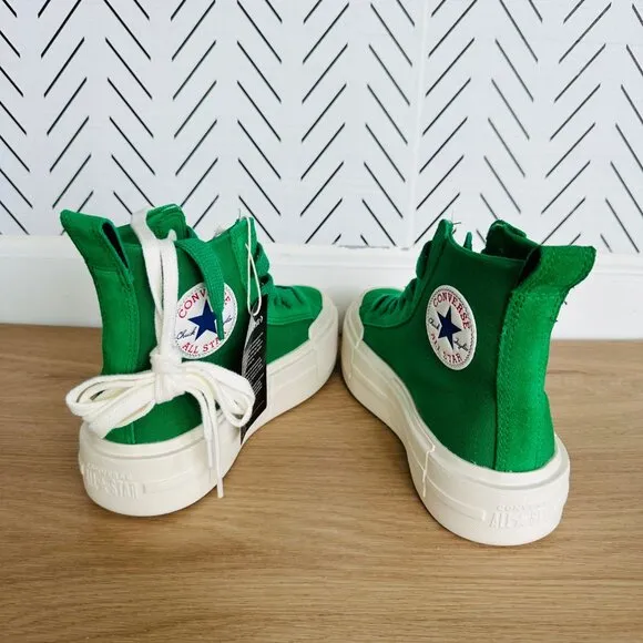 ⭐Converse Ctas Cruise Hi Womens Shoes Size 8 Platform Canvas Suede Green A10239C