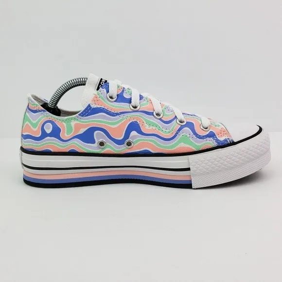 Converse CTAS Eva Lift OX Girls Sz 5Y Womens Sz 6.5 Bleached Coral Low Shoes