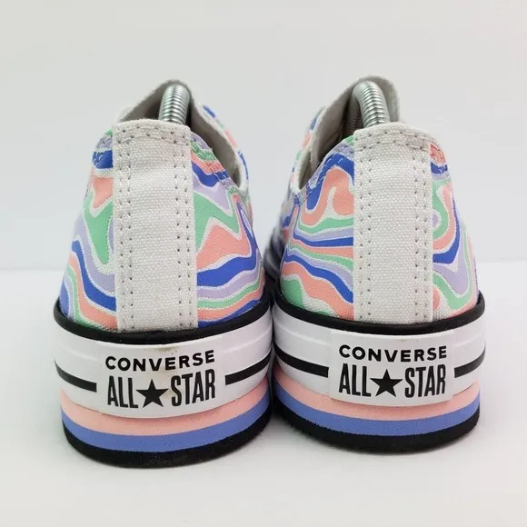 Converse CTAS Eva Lift OX Girls Sz 5Y Womens Sz 6.5 Bleached Coral Low Shoes