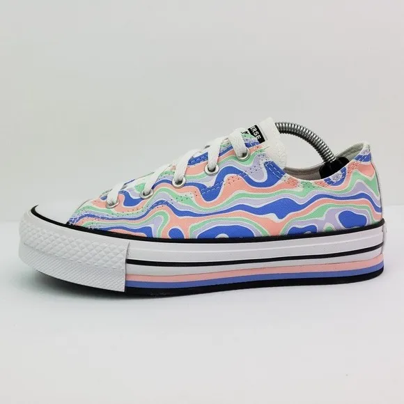 Converse CTAS Eva Lift OX Girls Sz 5Y Womens Sz 6.5 Bleached Coral Low Shoes