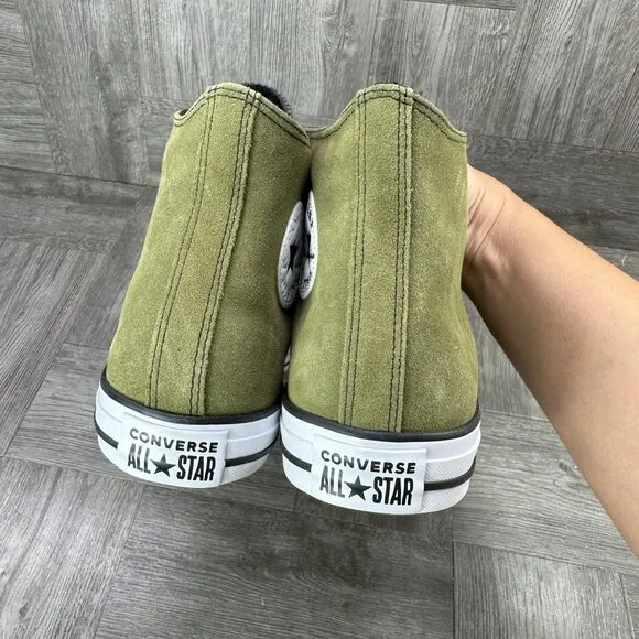 Converse CTAS Men's size 11.5 Olive Green Suede Hightop Shoes