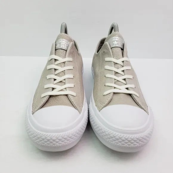 Converse CTAS Ox Womens Size 8 Pale Putty Silver White Low Sneaker Shoes 559884C