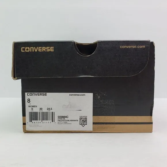 Converse CTAS Ox Womens Size 8 Pale Putty Silver White Low Sneaker Shoes 559884C