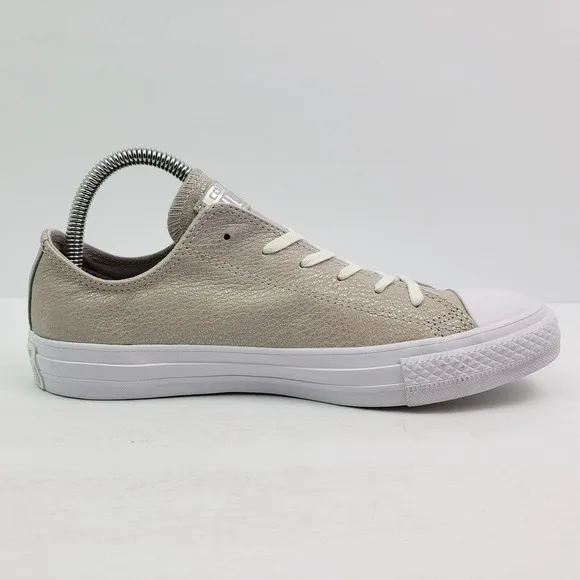 Converse CTAS Ox Womens Size 8 Pale Putty Silver White Low Sneaker Shoes 559884C