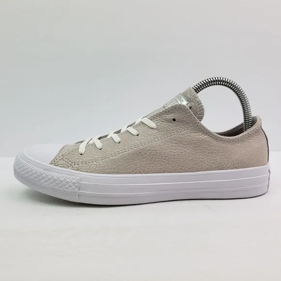Converse CTAS Ox Womens Size 8 Pale Putty Silver White Low Sneaker Shoes 559884C