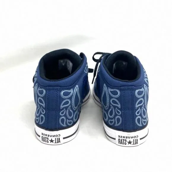 Converse Ctas Street Mid For Men Canvas Sneakers Navy A02822F Shoes Casual White