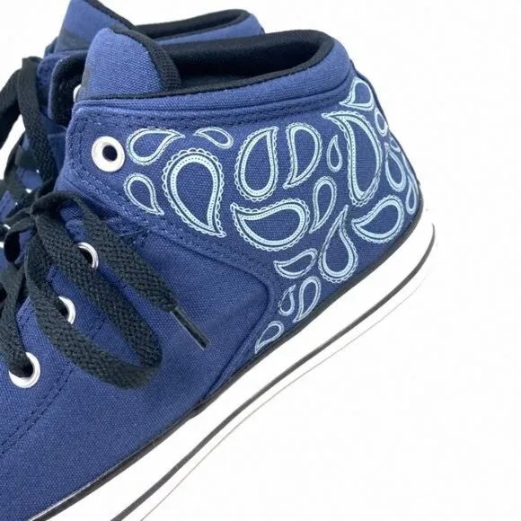 Converse Ctas Street Mid For Men Canvas Sneakers Navy A02822F Shoes Casual White