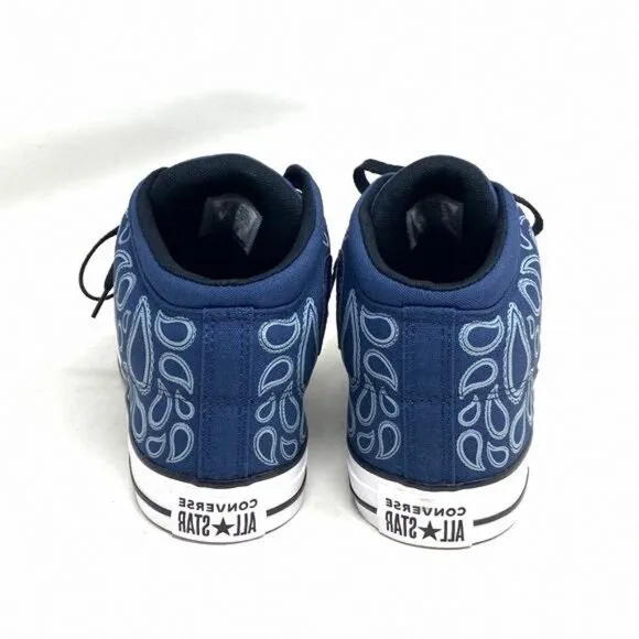 Converse Ctas Street Mid For Men Canvas Sneakers Navy A02822F Shoes Casual White