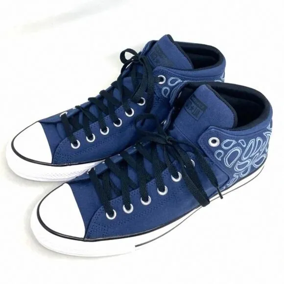 Converse Ctas Street Mid For Men Canvas Sneakers Navy A02822F Shoes Casual White
