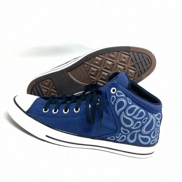 Converse Ctas Street Mid For Men Canvas Sneakers Navy A02822F Shoes Casual White