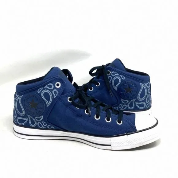 Converse Ctas Street Mid For Men Canvas Sneakers Navy A02822F Shoes Casual White