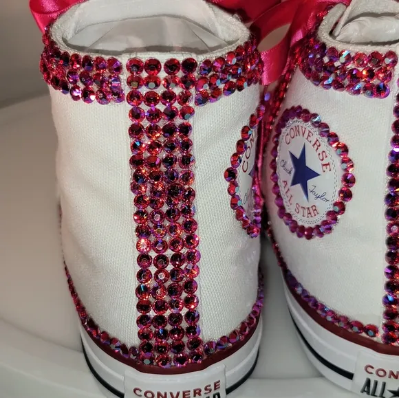 Converse Kids' Pink Rhinestone High-Top Sneakers