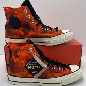 CONVERSE MENS High Tops CHUCK 70 GTX HI SHOES 'BOLD MANDARIN/ EGRET' Sneakers