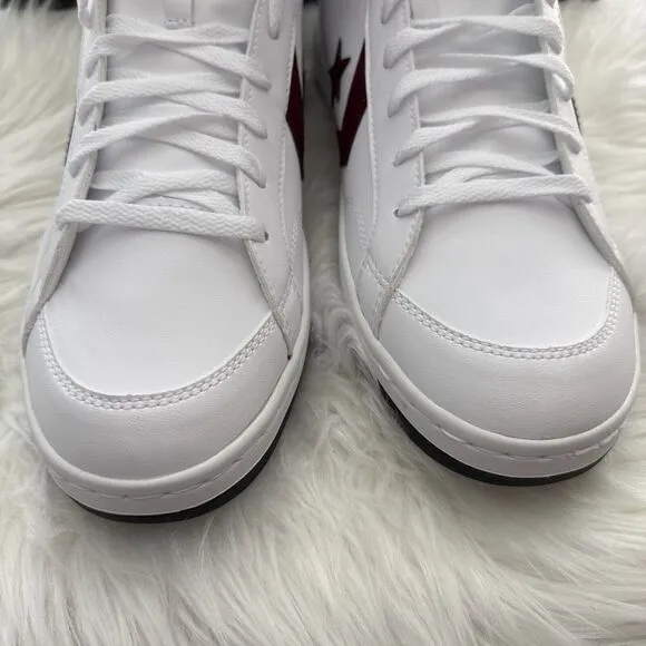 Converse Men's Pro Blaze V2 Mid Size 10 White Red Leather Athletic Casual Shoes