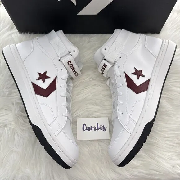 Converse Men's Pro Blaze V2 Mid Size 10 White Red Leather Athletic Casual Shoes