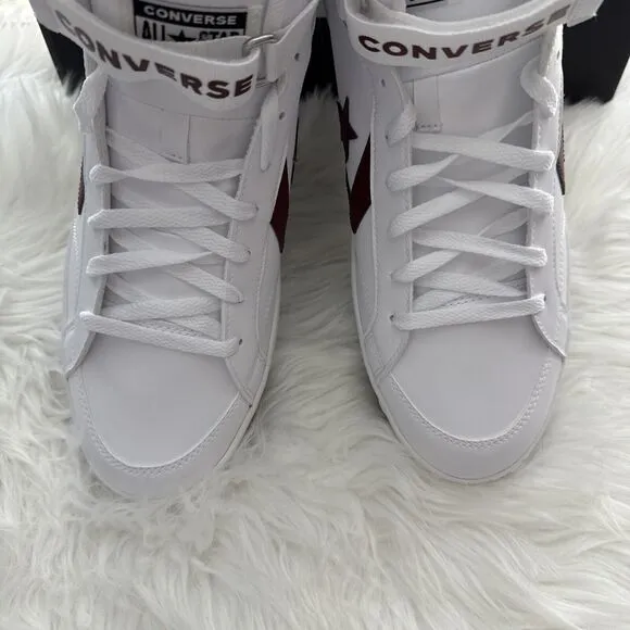 Converse Men's Pro Blaze V2 Mid Size 10 White Red Leather Athletic Casual Shoes