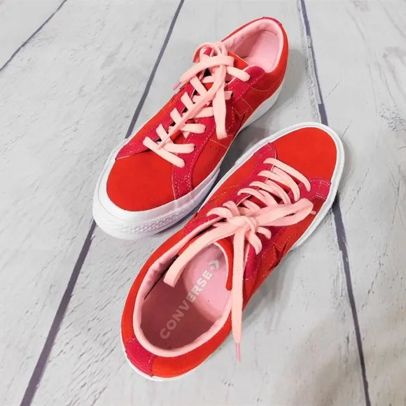 Converse One Star Coral/Pink Suede Rubber Sneaker