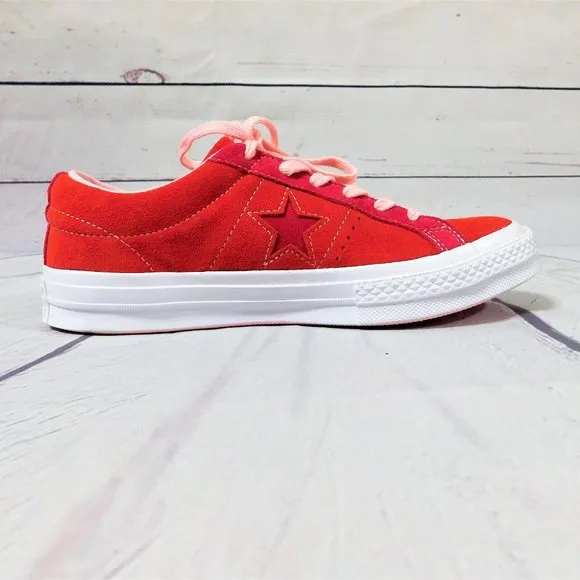 Converse One Star Coral/Pink Suede Rubber Sneaker