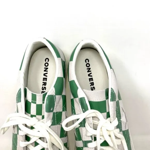 Converse One Star Low Top Suede Checker White Green Men’s Sneakers 172353C