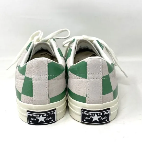 Converse One Star Low Top Suede Checker White Green Men’s Sneakers 172353C