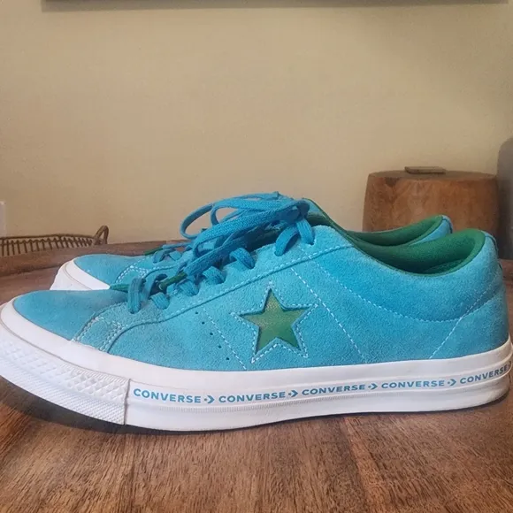 Converse One Star Suede OX Hawaiian Ocean Blue Green 159813C Sneakers Mens 10.5