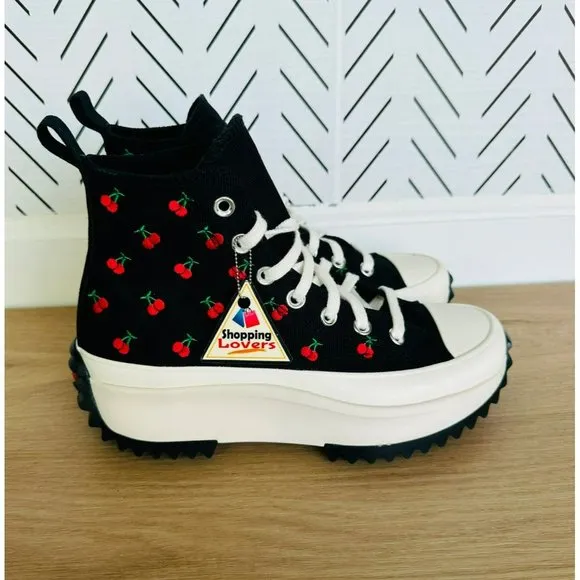 ⭐Converse Run Star Hike Platform Cherries Sz 7 Women's Shoes Embroidered A08113C