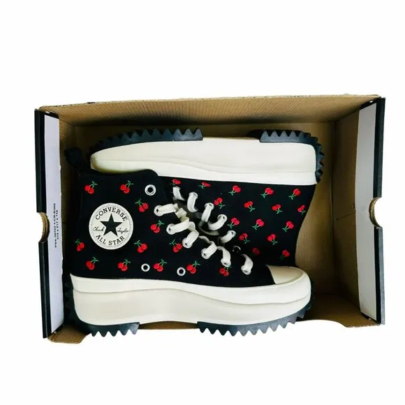 ⭐Converse Run Star Hike Platform Cherries Sz 7 Women's Shoes Embroidered A08113C