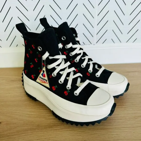 ⭐Converse Run Star Hike Platform Cherries Sz 7 Women's Shoes Embroidered A08113C
