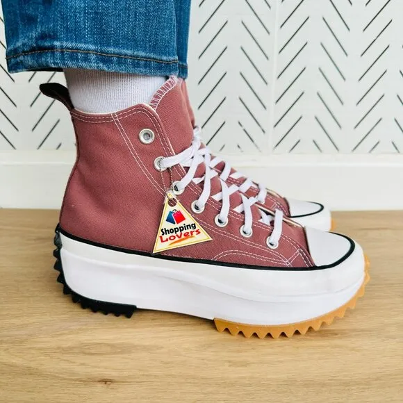 ⭐Converse Run Star Hike Platform High Sz 7.5 Women's Shoes Saddle/White A00852C