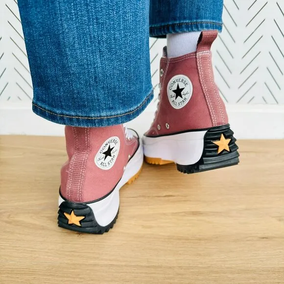 ⭐Converse Run Star Hike Platform High Sz 7.5 Women's Shoes Saddle/White A00852C