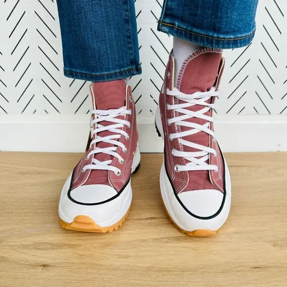 ⭐Converse Run Star Hike Platform High Sz 7.5 Women's Shoes Saddle/White A00852C