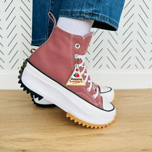 ⭐Converse Run Star Hike Platform High Sz 7.5 Women's Shoes Saddle/White A00852C