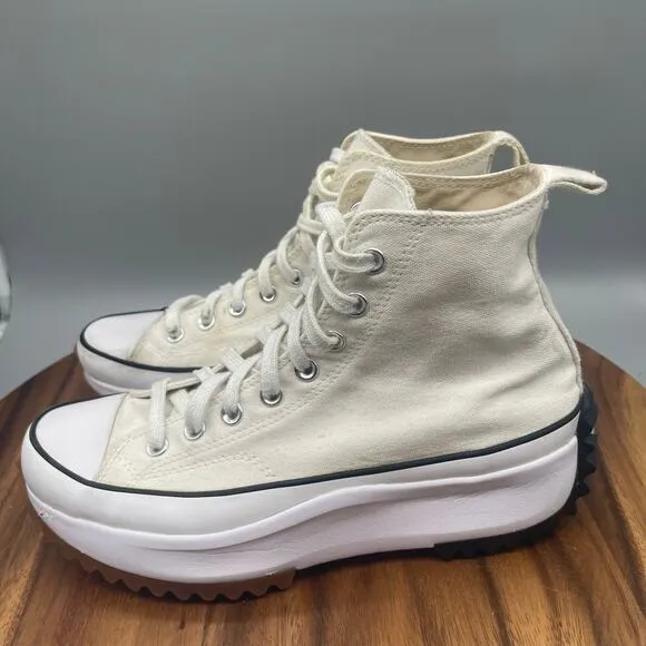 Converse Run Star Hike Shoes Womens Size 10 White Gum Platform Hi Tops Casual