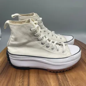 Converse Run Star Hike Shoes Womens Size 10 White Gum Platform Hi Tops Casual