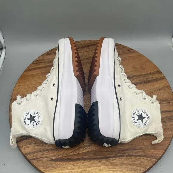 Converse Run Star Hike Shoes Womens Size 10 White Gum Platform Hi Tops Casual