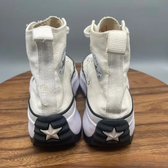 Converse Run Star Hike Shoes Womens Size 10 White Gum Platform Hi Tops Casual